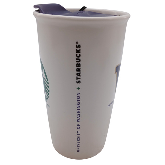Starbucks UW University of Washington Purple Gold Tumbler Ceramic Mug w/ Lid New - Picture 3 of 10